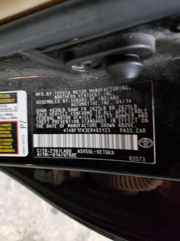 Photo 10 from auction – 2014 TOYOTA CAMRY L with VIN 4T4BF1FK3ER403123