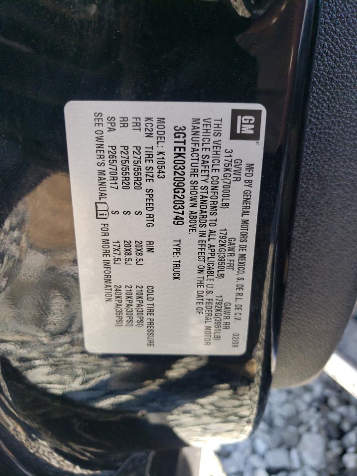 Photo 10 from auction – 2009 GMC SIERRA K15 with VIN 3GTEK03209G203749