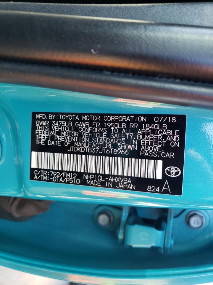 Photo 10 from auction – 2018 TOYOTA PRIUS C with VIN JTDKDTB37J1618966