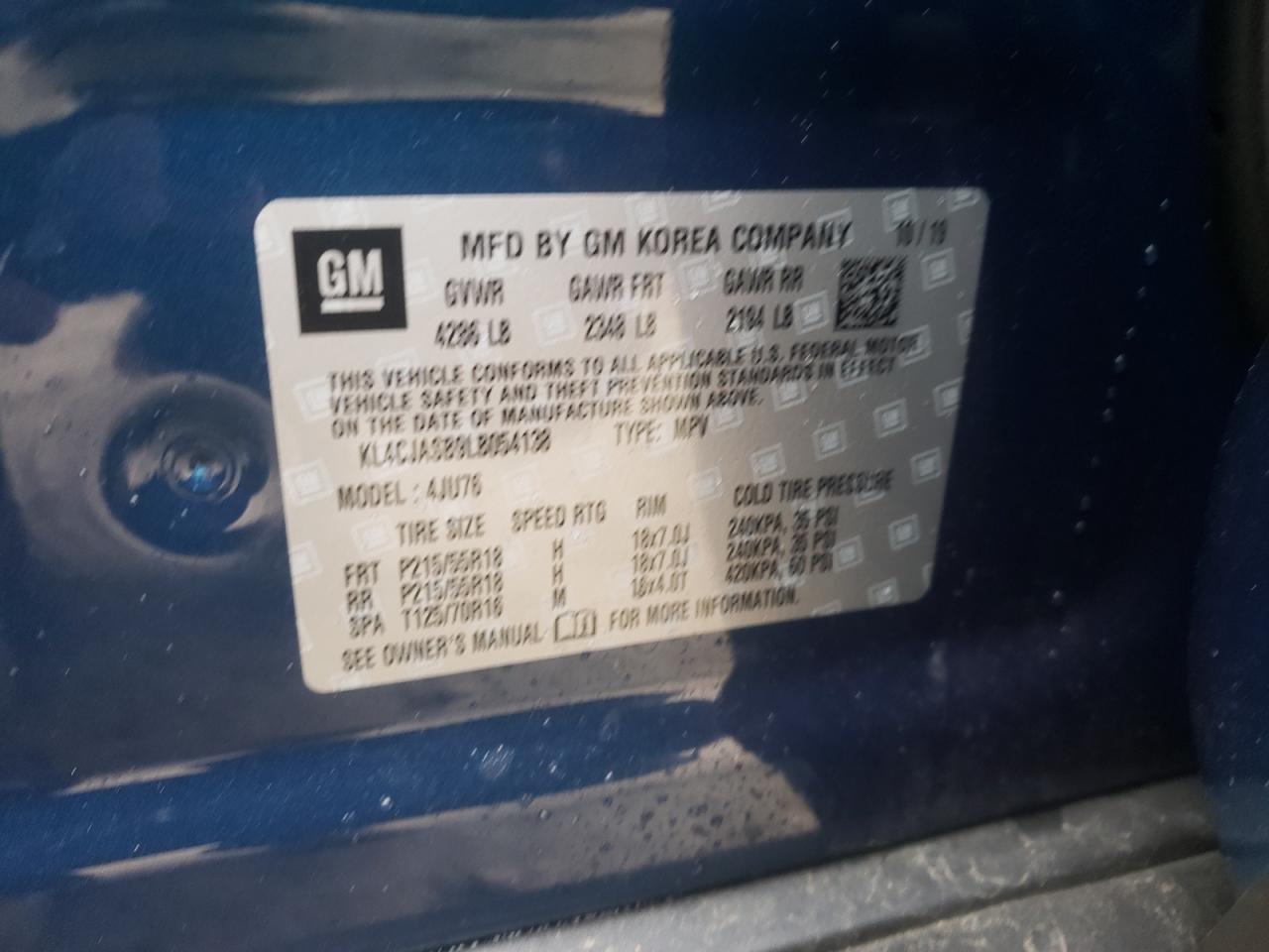 Photo 10 from auction – 2020 BUICK ENCORE PRE with VIN KL4CJASB9LB054138