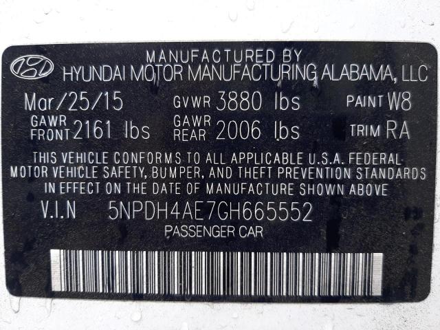 Photo 10 from auction – 2016 HYUNDAI ELANTRA SE with VIN 5NPDH4AE7GH665552