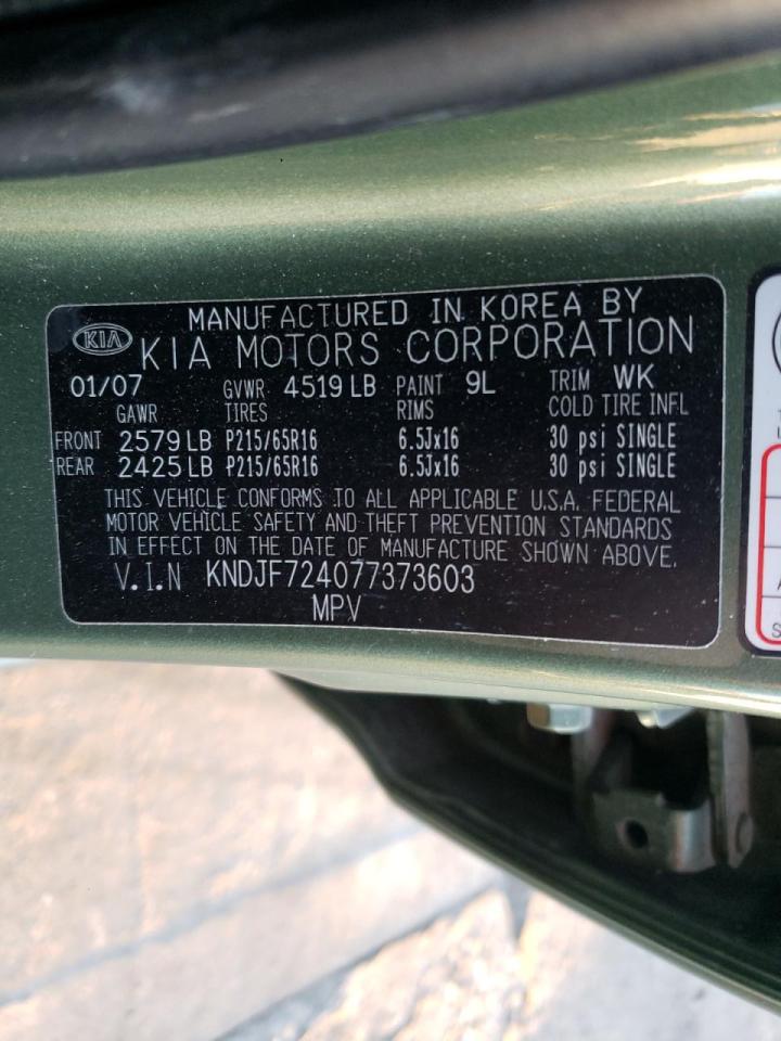 Photo 10 from auction – 2007 KIA SPORTAGE L with VIN KNDJF724077373603