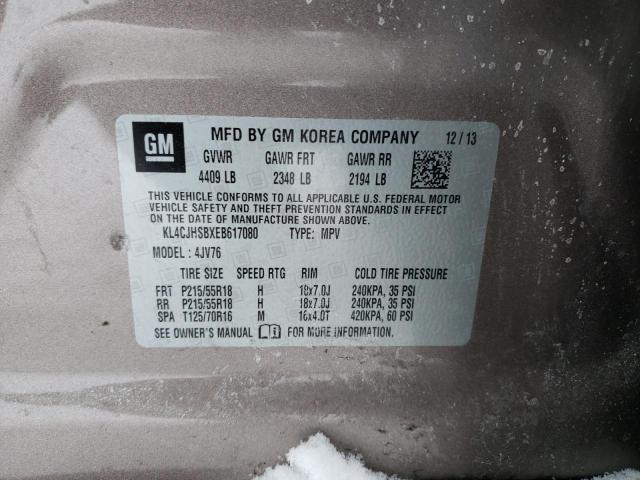Photo 10 from auction – 2014 BUICK ENCORE with VIN KL4CJHSBXEB617080
