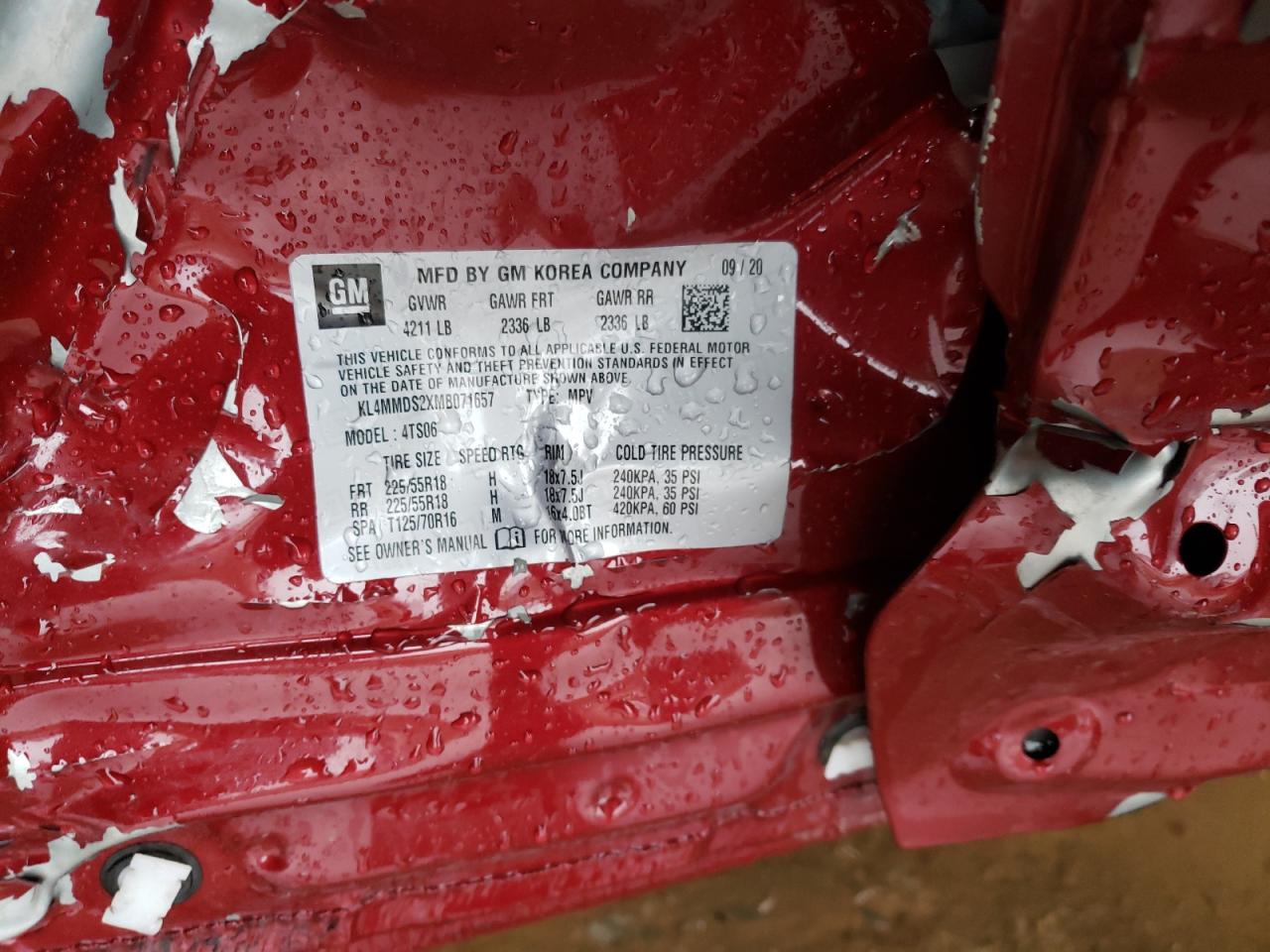 Photo 10 from auction – 2021 BUICK ENCORE GX with VIN KL4MMDS2XMB071657