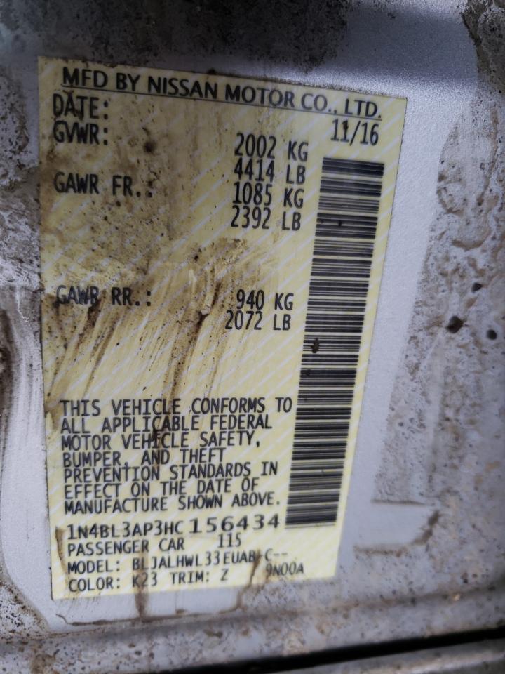Photo 10 from auction – 2017 NISSAN ALTIMA 3.5 with VIN 1N4BL3AP3HC156434
