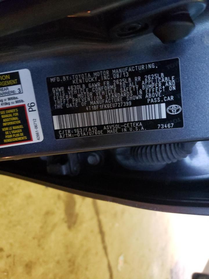 Photo 10 from auction – 2014 TOYOTA CAMRY L with VIN 4T1BF1FK6EU727399