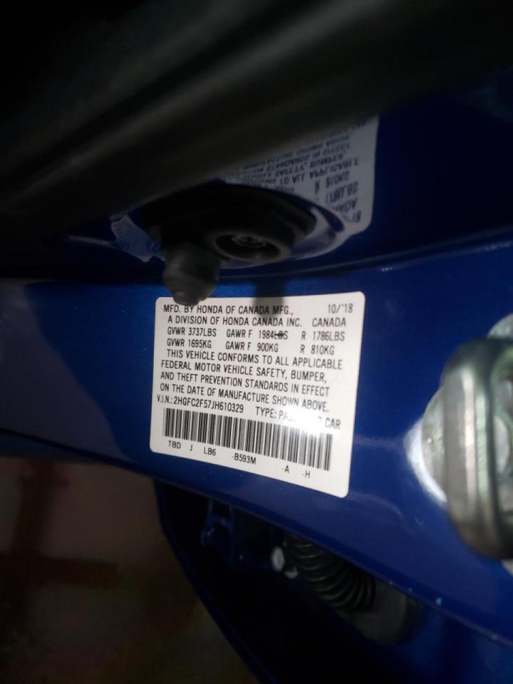 Photo 10 from auction – 2018 HONDA CIVIC LX with VIN 2HGFC2F57JH610329
