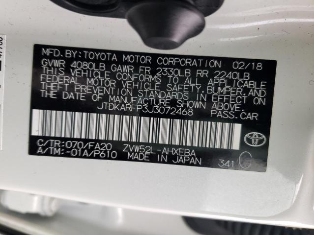 Photo 10 from auction – 2018 TOYOTA PRIUS with VIN JTDKARFP3J3072468