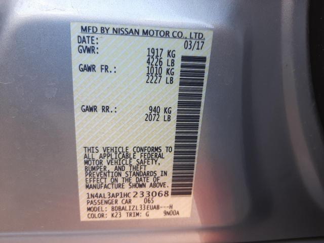 Photo 10 from auction – 2017 NISSAN ALTIMA 2.5 with VIN 1N4AL3AP1HC233068