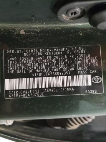 Photo 10 from auction – 2010 TOYOTA CAMRY BASE with VIN 4T4BF3EK3AR042354