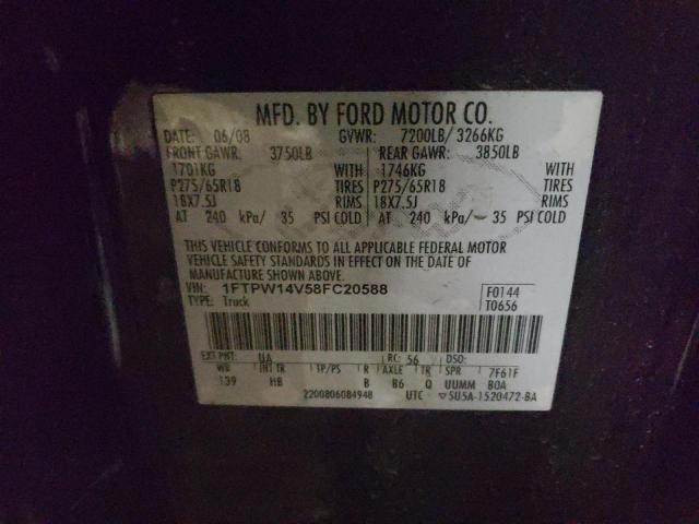 Photo 10 from auction – 2008 FORD F150 SUPER with VIN 1FTPW14V58FC20588