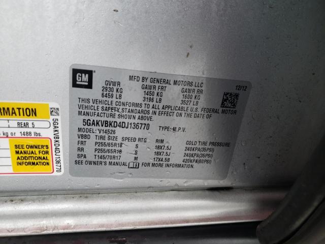BUICK ENCLAVE 2013 with VIN 5GAKVBKD4DJ136770 - Photo from auction