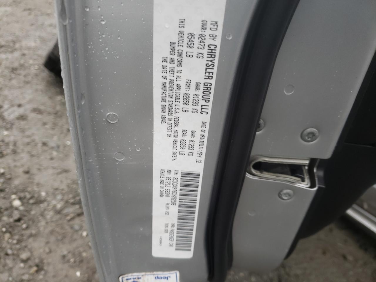 Photo 10 from auction – 2012 DODGE CHARGER PO with VIN 2C3CDXAT6CH282586