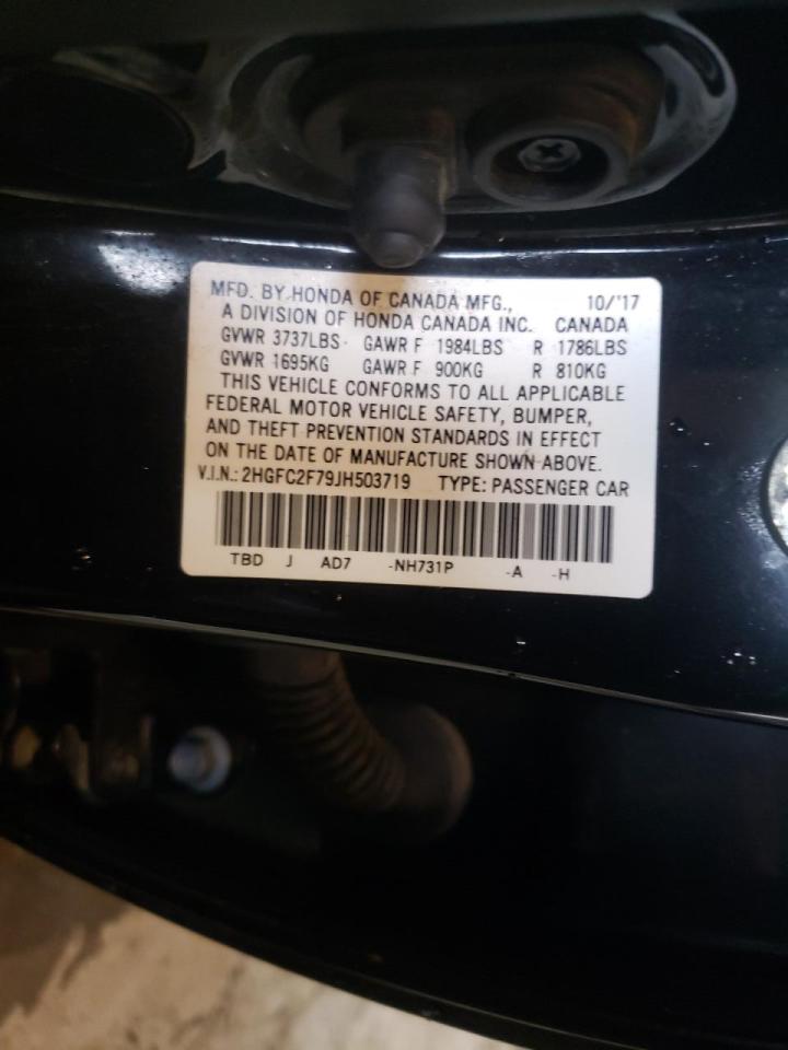 Photo 10 from auction – 2018 HONDA CIVIC EX with VIN 2HGFC2F79JH503719