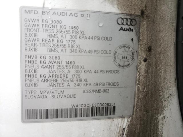 Photo 10 from auction – 2012 AUDI Q7 PREMIUM with VIN WA1CGCFE3CD006251