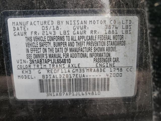 Photo 10 from auction – 2018 NISSAN SENTRA S with VIN 3N1AB7AP1JL654810