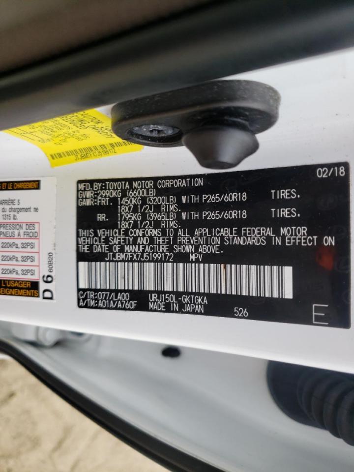 Photo 10 from auction – 2018 LEXUS GX 460 with VIN JTJBM7FX7J5199172