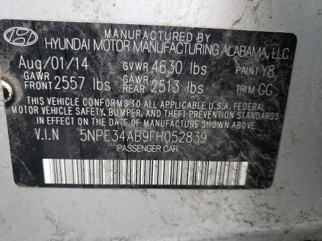 Photo 10 from auction – 2015 HYUNDAI SONATA SPO with VIN 5NPE34AB9FH052839