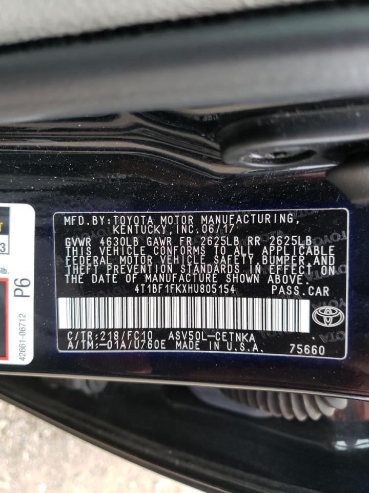 Photo 10 from auction – 2017 TOYOTA CAMRY LE with VIN 4T1BF1FKXHU805154