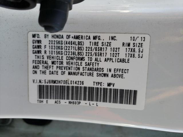 Photo 10 from auction – 2014 HONDA CR-V EXL with VIN 5J6RM3H70EL014236