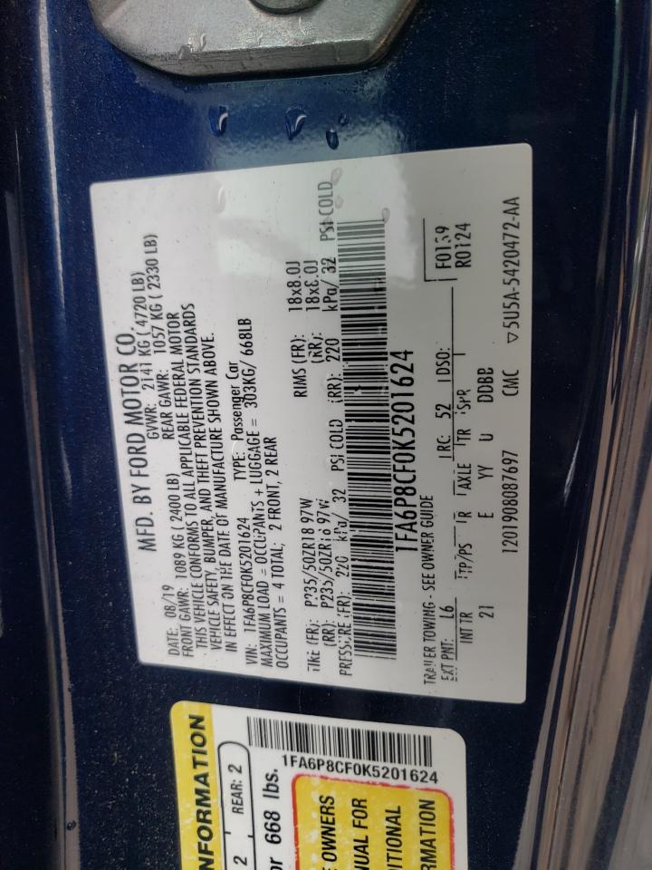 Photo 10 from auction – 2019 FORD MUSTANG GT with VIN 1FA6P8CF0K5201624