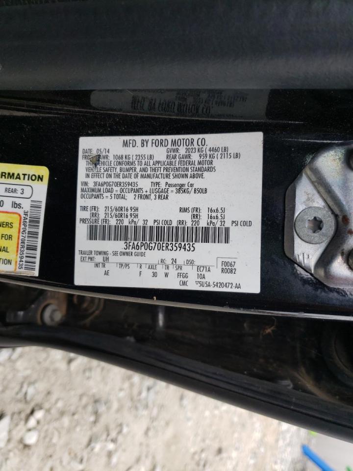 Photo 10 from auction – 2014 FORD FUSION S with VIN 3FA6P0G70ER359435