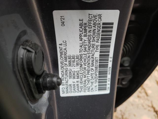 Photo 10 from auction – 2021 HONDA INSIGHT EX with VIN 19XZE4F55ME010877