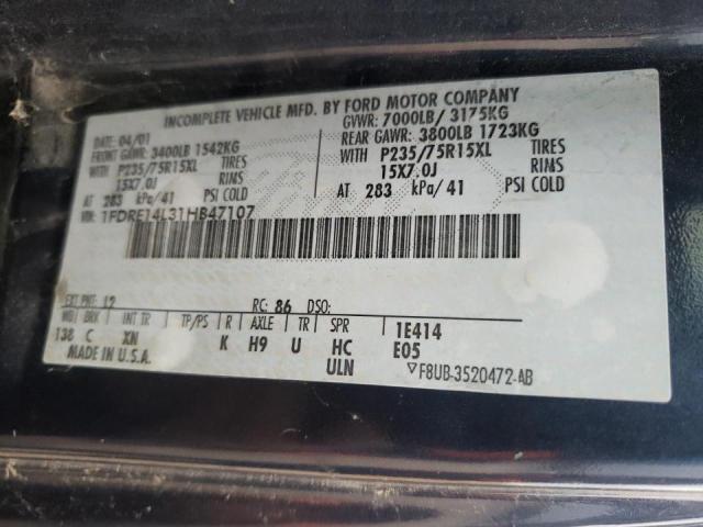 Photo 10 from auction – 2001 FORD ECONOLINE with VIN 1FDRE14L31HB47107