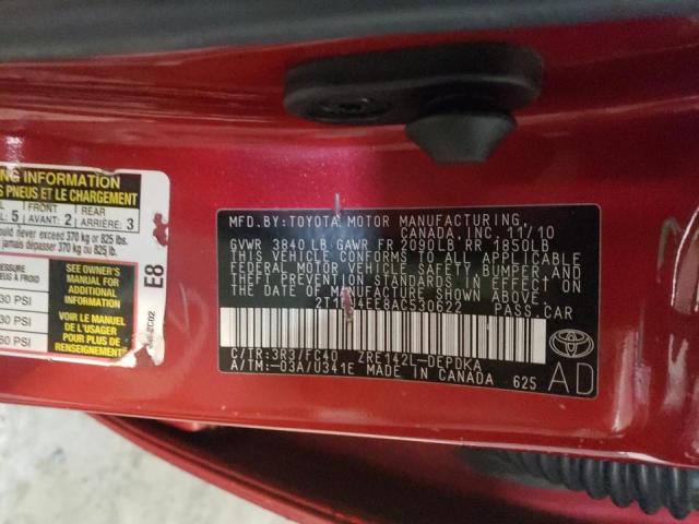 Photo 10 from auction – 2010 TOYOTA COROLLA BA with VIN 2T1BU4EE8AC530622