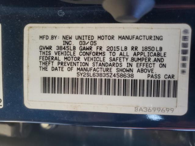 Photo 10 from auction – 2005 PONTIAC VIBE with VIN 5Y2SL63835Z458638