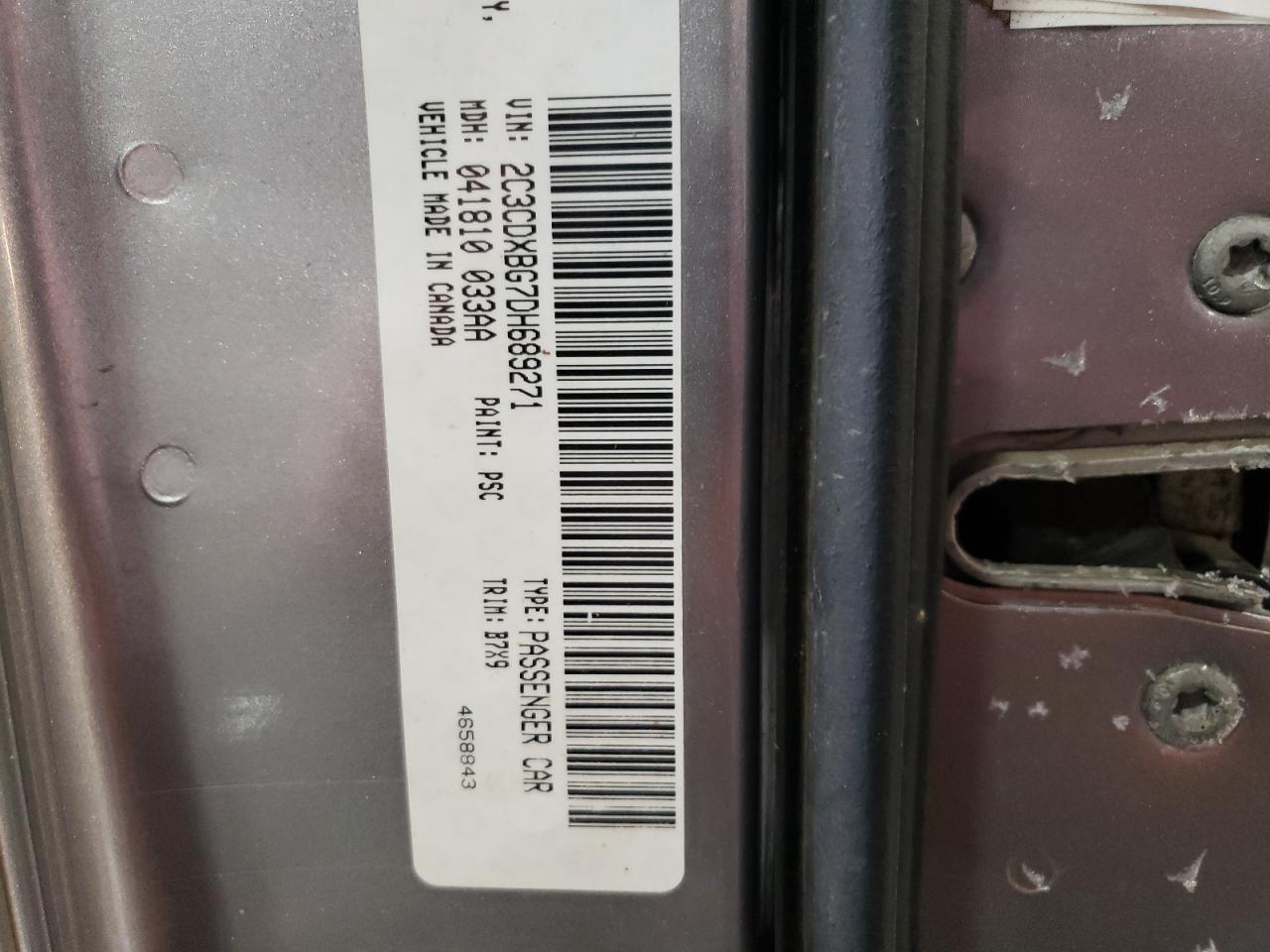 Photo 10 from auction – 2013 DODGE CHARGER SE with VIN 2C3CDXBG7DH689271
