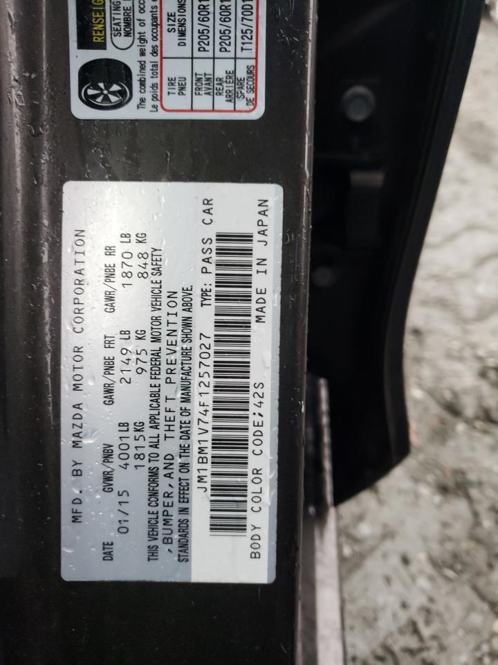 Photo 10 from auction – 2015 MAZDA 3 TOURING with VIN JM1BM1V74F1257027