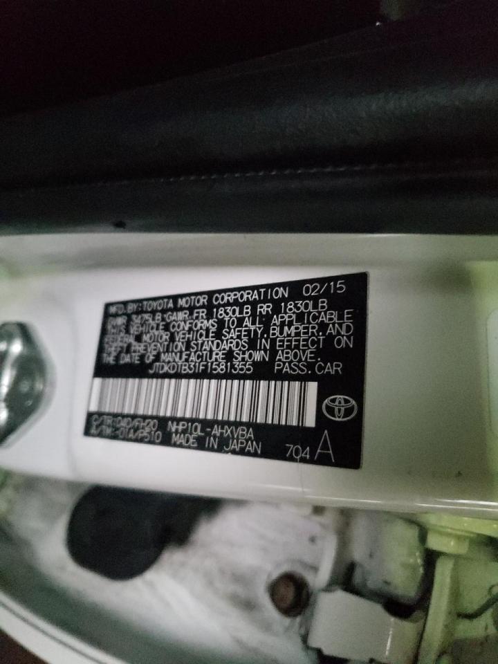 Photo 10 from auction – 2015 TOYOTA PRIUS C with VIN JTDKDTB31F1581355