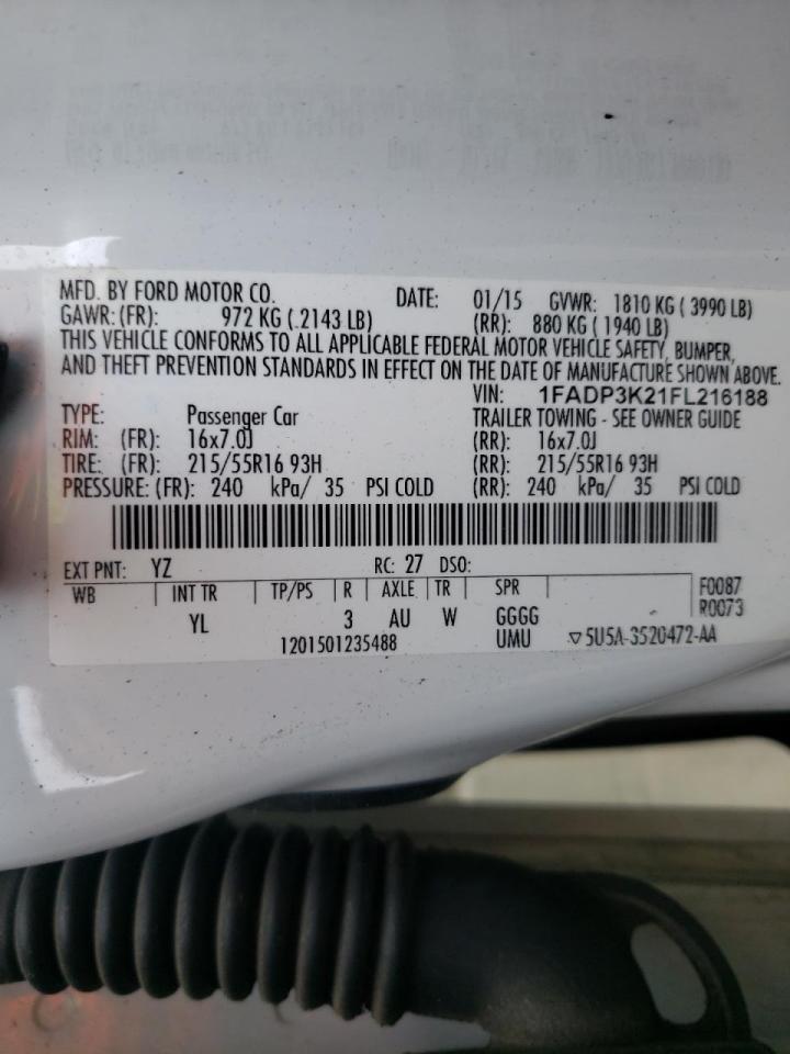 Photo 10 from auction – 2015 FORD FOCUS SE with VIN 1FADP3K21FL216188