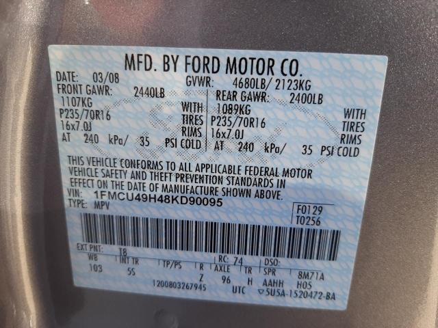 Photo 10 from auction – 2008 FORD ESCAPE HEV with VIN 1FMCU49H48KD90095