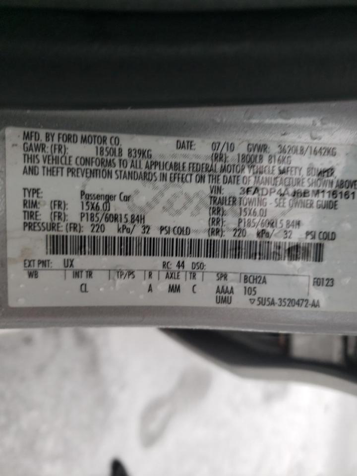 Photo 10 from auction – 2011 FORD FIESTA S with VIN 3FADP4AJ8BM116161