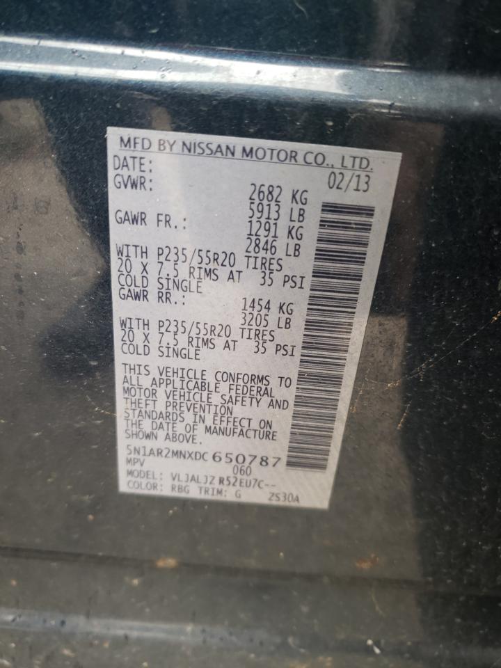 Photo 10 from auction – 2013 NISSAN PATHFINDER with VIN 5N1AR2MNXDC650787