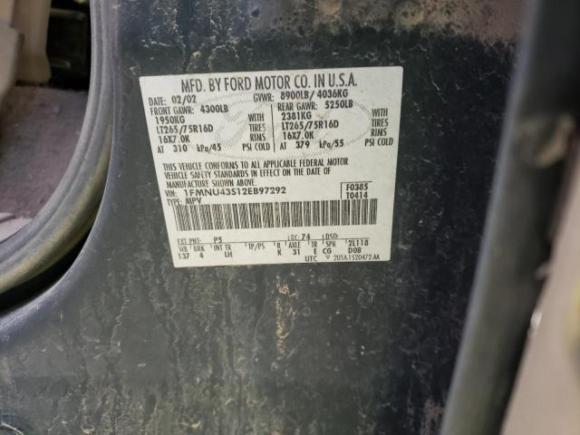 Photo 10 from auction – 2002 FORD EXCURSION with VIN 1FMNU43S12EB97292
