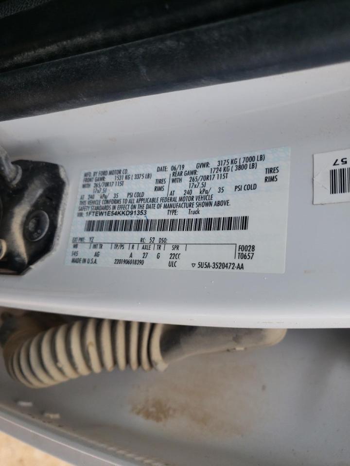 Photo 10 from auction – 2019 FORD F150 SUPER with VIN 1FTEW1E54KKD91353