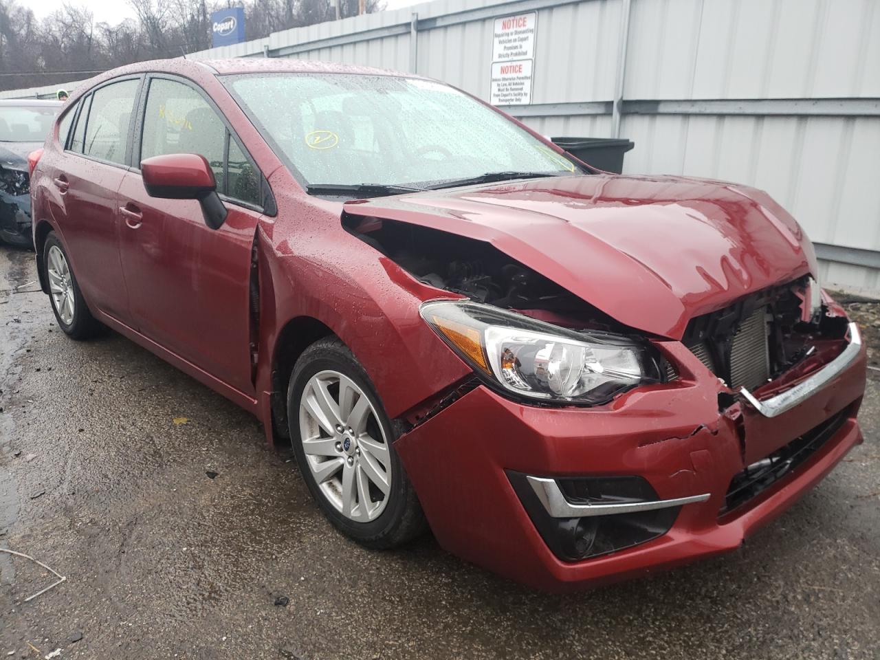SUBARU IMPREZA PR 2015 with VIN JF1GPAC65FH210416 - Photo from auction