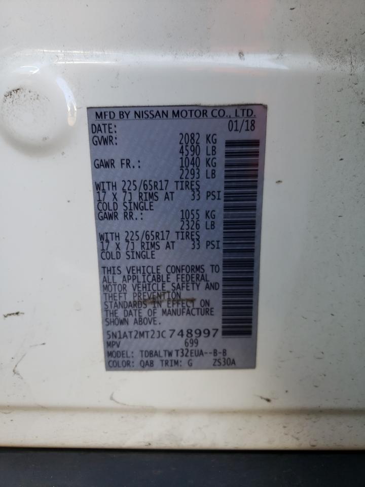 Photo 10 from auction – 2018 NISSAN ROGUE S with VIN 5N1AT2MT2JC748997