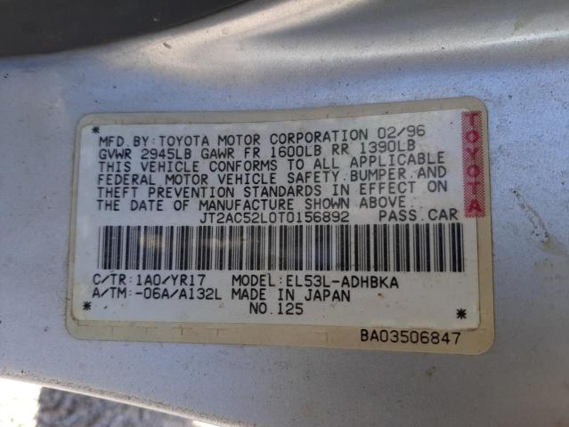 Photo 10 from auction – 1996 TOYOTA TERCEL STD with VIN JT2AC52L0T0156892
