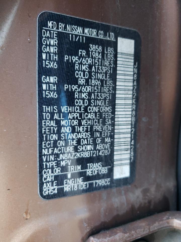 Photo 10 from auction – 2011 NISSAN CUBE BASE with VIN JN8AZ2KR8BT214287