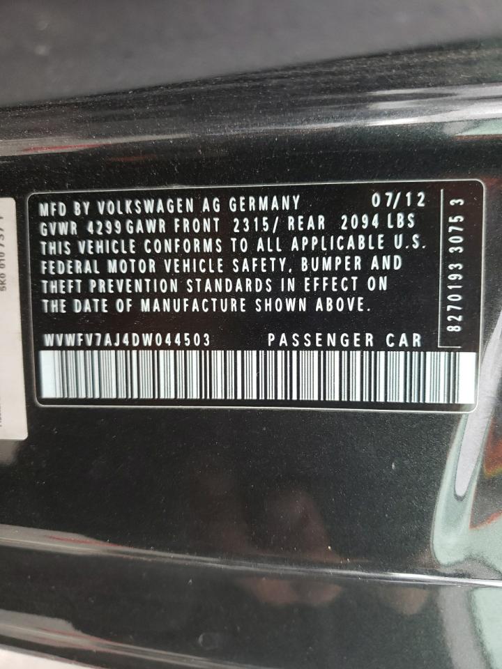 Photo 10 from auction – 2013 VOLKSWAGEN GTI with VIN WVWFV7AJ4DW044503