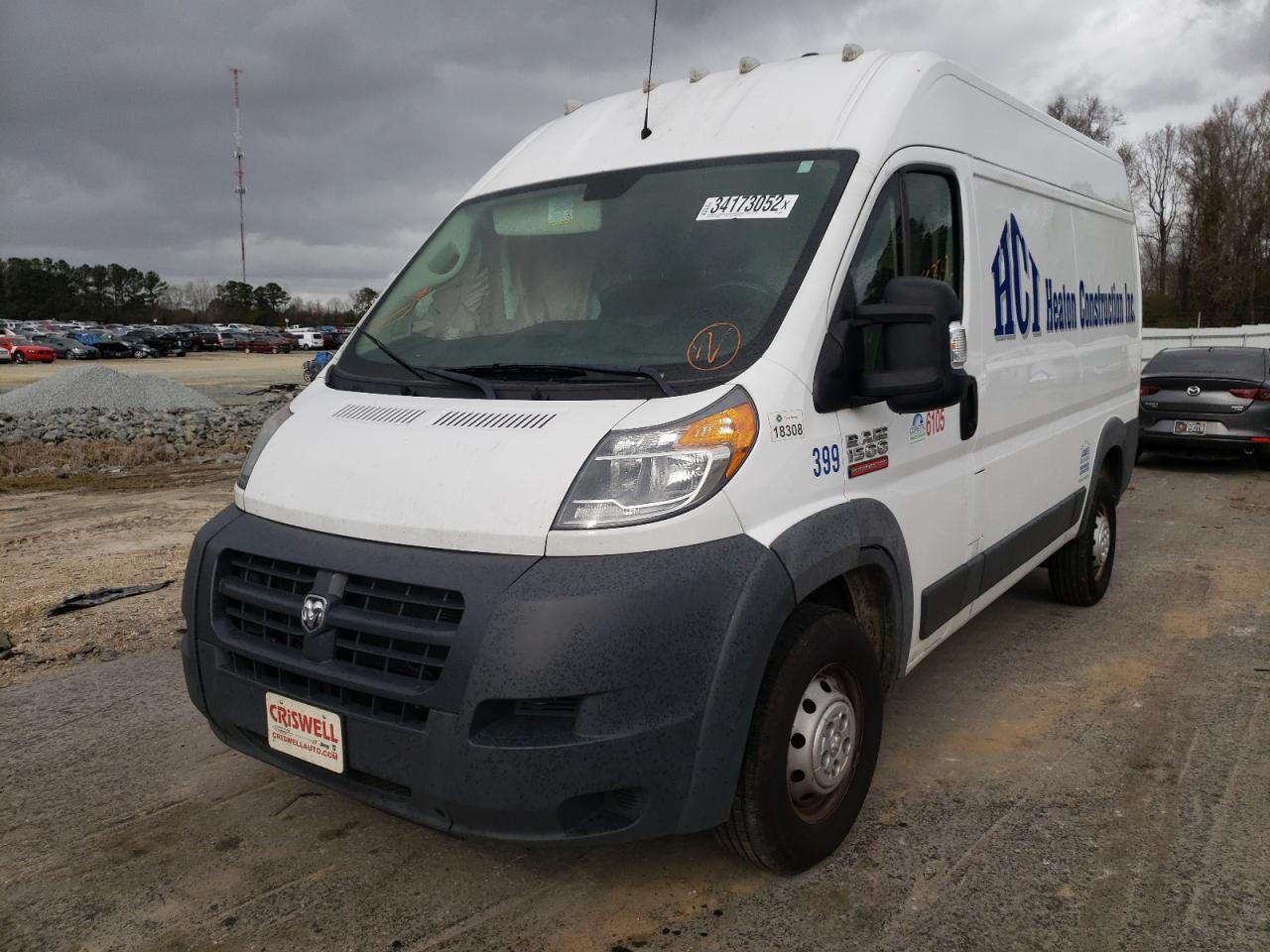 Photo 2 from auction – 2018 RAM PROMASTER with VIN 3C6TRVBGXJE143399