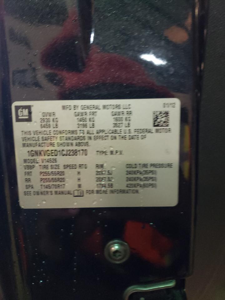 Photo 10 from auction – 2012 CHEVROLET TRAVERSE L with VIN 1GNKVGED1CJ238170
