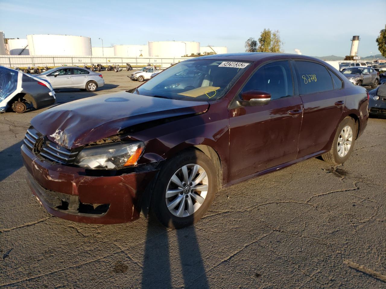 Photo 2 from auction – 2013 VOLKSWAGEN PASSAT S with VIN 1VWAP7A38DC038112