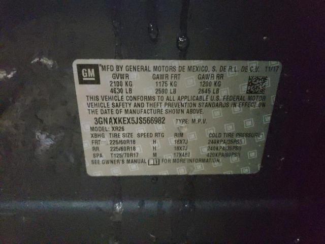Photo 10 from auction – 2018 CHEVROLET EQUINOX LT with VIN 3GNAXKEX5JS566982