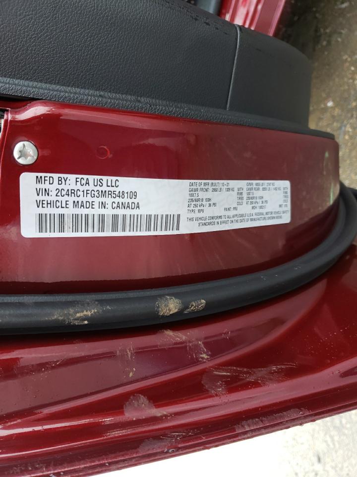 Photo 10 from auction – 2021 CHRYSLER PACIFICA T with VIN 2C4RC1FG3MR548109