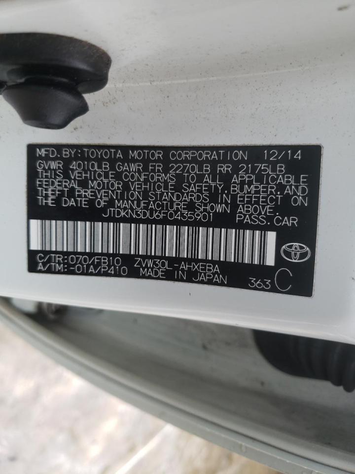 Photo 10 from auction – 2015 TOYOTA PRIUS with VIN JTDKN3DU6F0435901